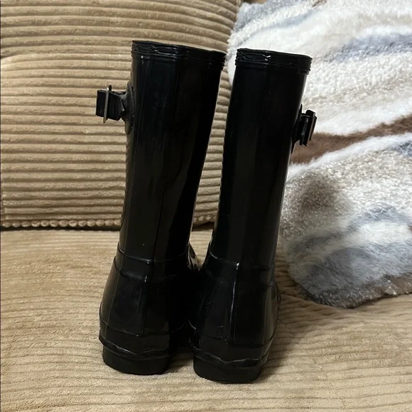Hunter Glossy Black Short Waterproof Boots size 5 women’s - Picture 3 of 12